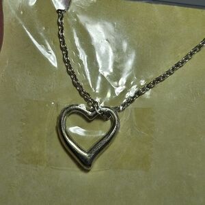 VFW Veterans Of Foreign Wars Keepsake Silver Tone Heart Charm & Chain + COA